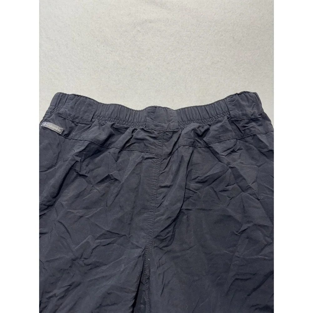 Columbia Swim Trunks Mens Small Black Elastic Waist Lined Pockets Lightweight